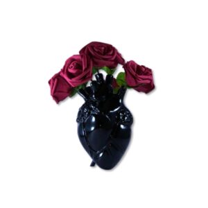Inked heart vase