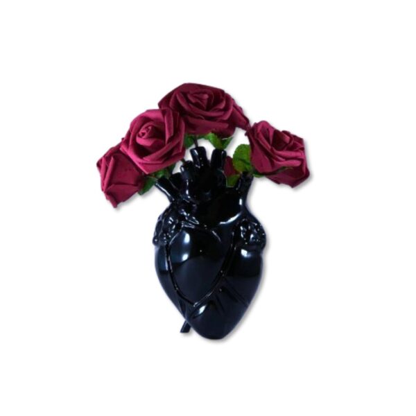 Inked heart vase