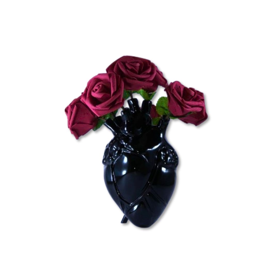 Inked heart vase